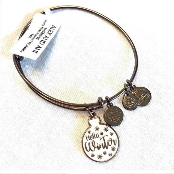 ALEX & ANI Hello Winter Charm Bangle Bracelet NWT. - Picture 2 of 4